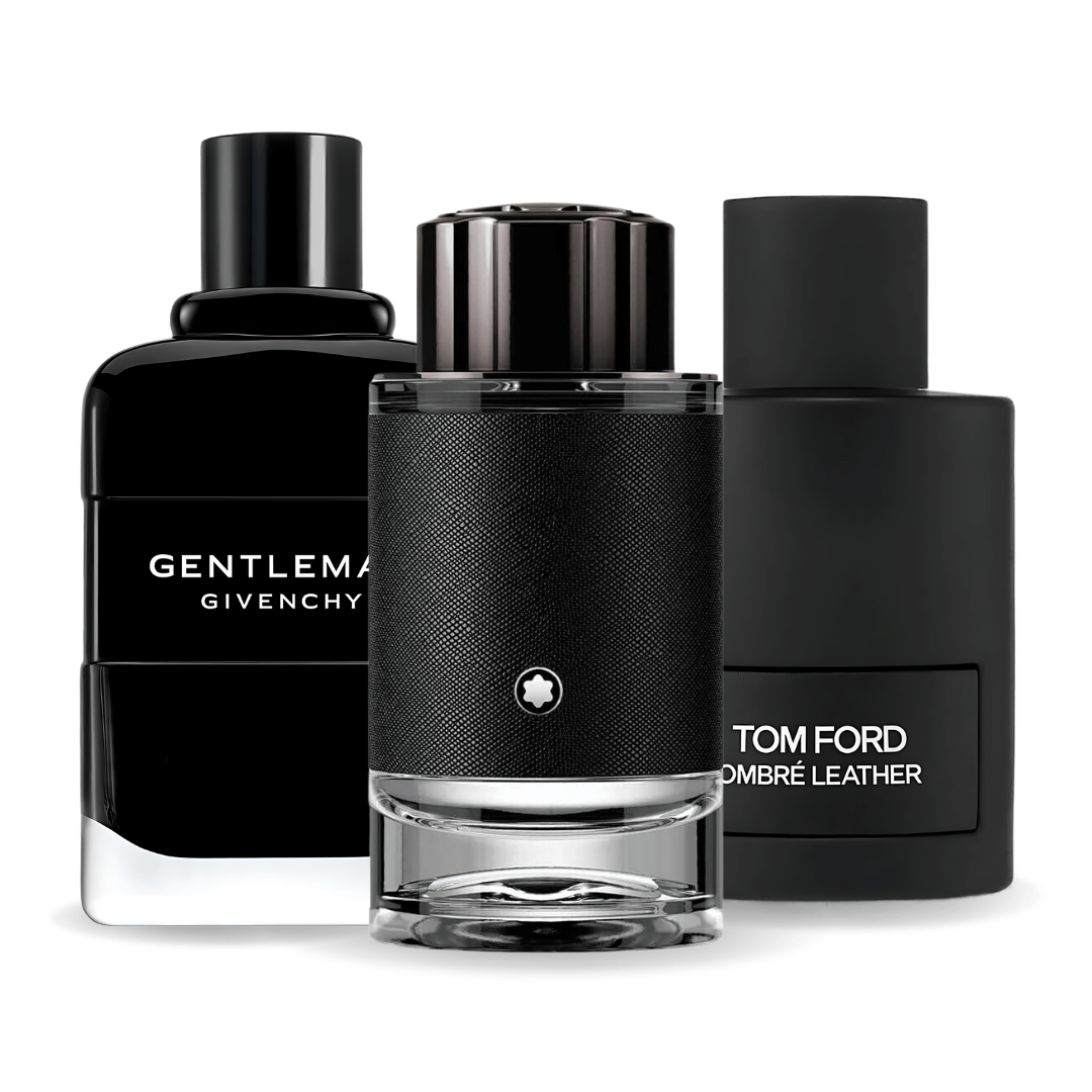 SET DE 3 PERFUMES TOM FORD OMBRÉ LEATHER, GIVENCHY GENTLEMAN, MONTBLANC EXPLORER 100ML
