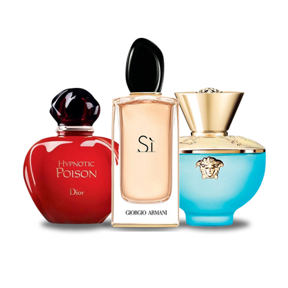 SET DE 3 PERFUMES HYPNOTIC POISON DIOR, GIORGIO ARMANI SÌ, VERSACE DYLAN TURQUOISE 100ML