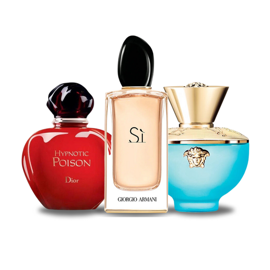 SET DE 3 PERFUMES HYPNOTIC POISON DIOR, GIORGIO ARMANI SÌ, VERSACE DYLAN TURQUOISE 100ML