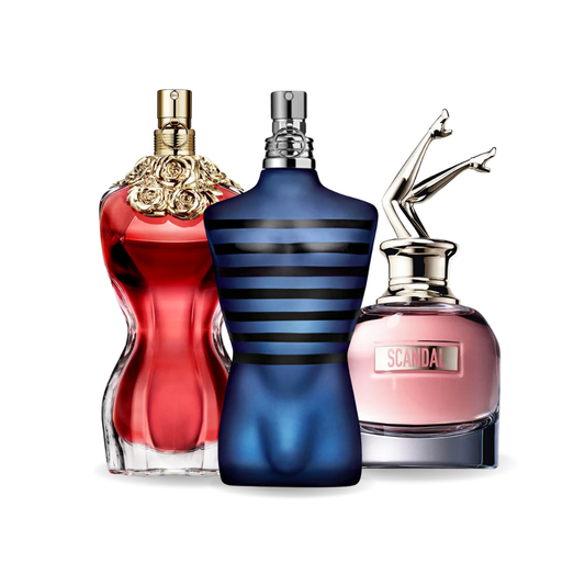 SET DE 3 PERFUMES LA BELLE, ULTRA MALE, SCANDAL POUR HOMME BY JEAN PAUL GAULTIER 100ML